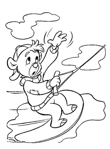 Kit Is Surfing On Clouds Coloring Page